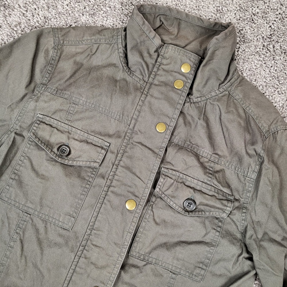 Faherty Women's Embroidered Southwestern Military Utility Jacket Olive Green XS